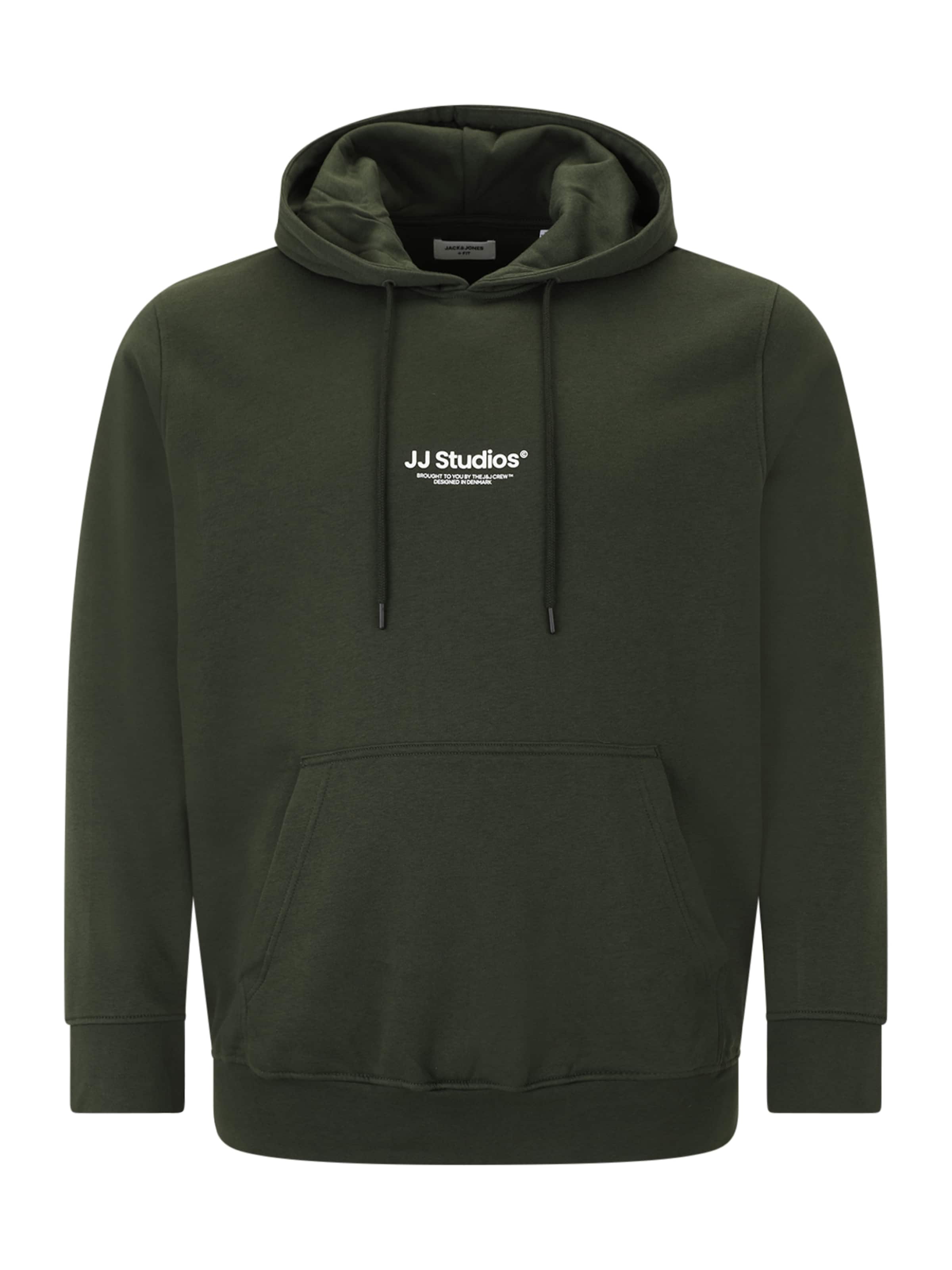 Jack & Jones Plus Μπλούζα φούτερ 'JJESOHO' σε πράσινο: μπροστά