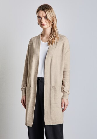 STREET ONE Knit Cardigan in Beige: front