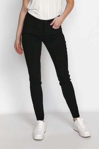 Coupe slim Pantalon 'Lani' Cream en noir : devant