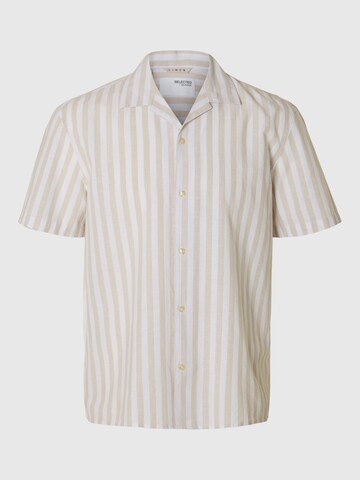 SELECTED HOMME Button Up Shirt in Beige