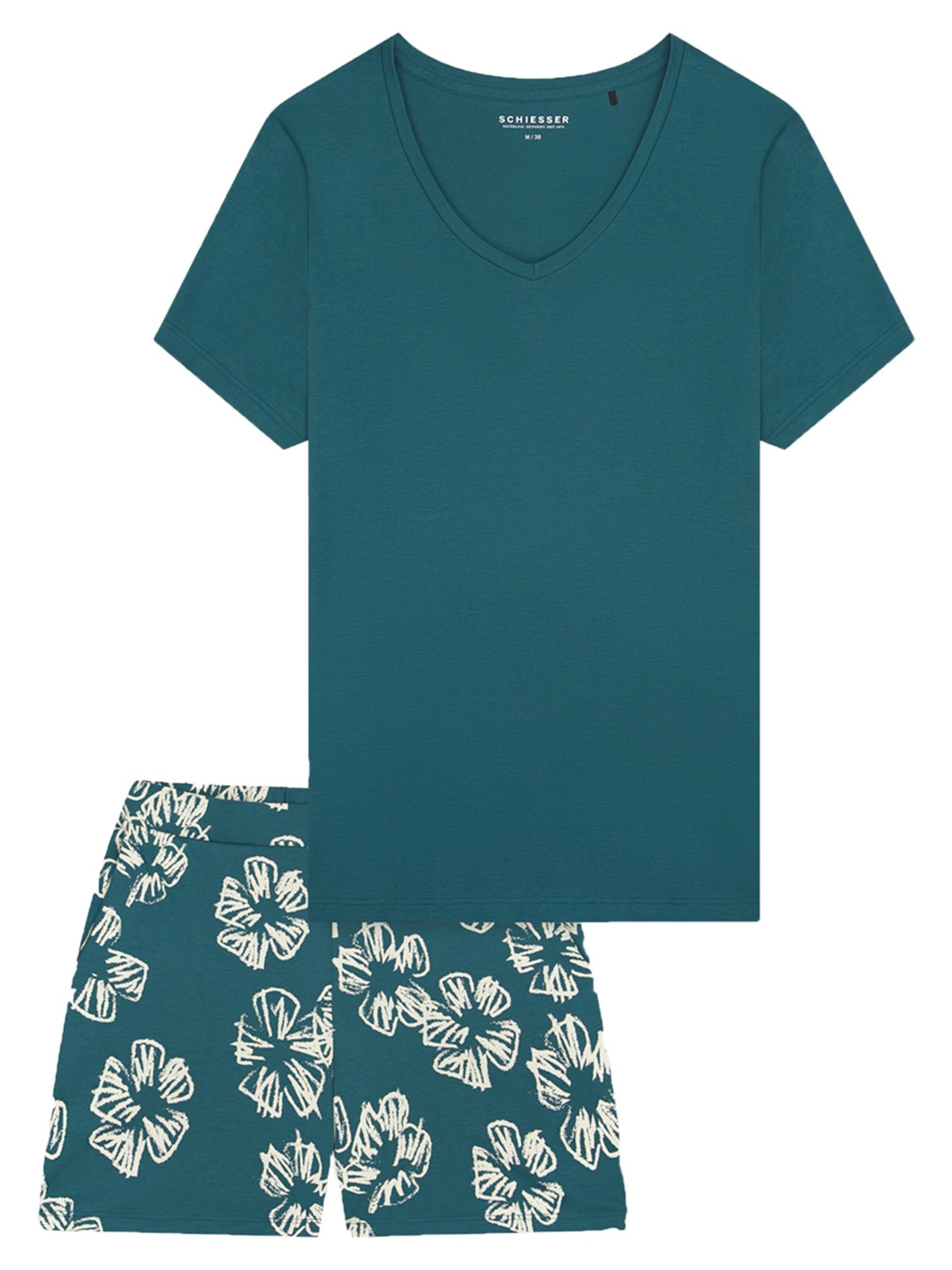 SCHIESSER Pajama 'Modern' in Green: front