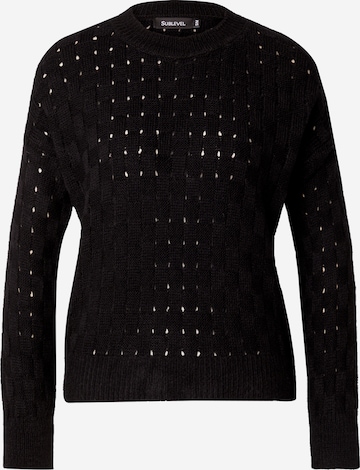 Pull-over Sublevel en noir : devant