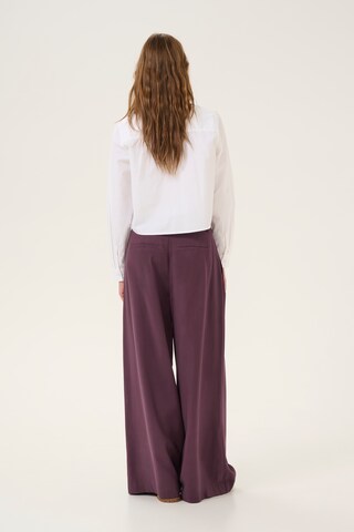 My Essential Wardrobe Wide leg Pleat-front trousers 'CadizMW' in Brown