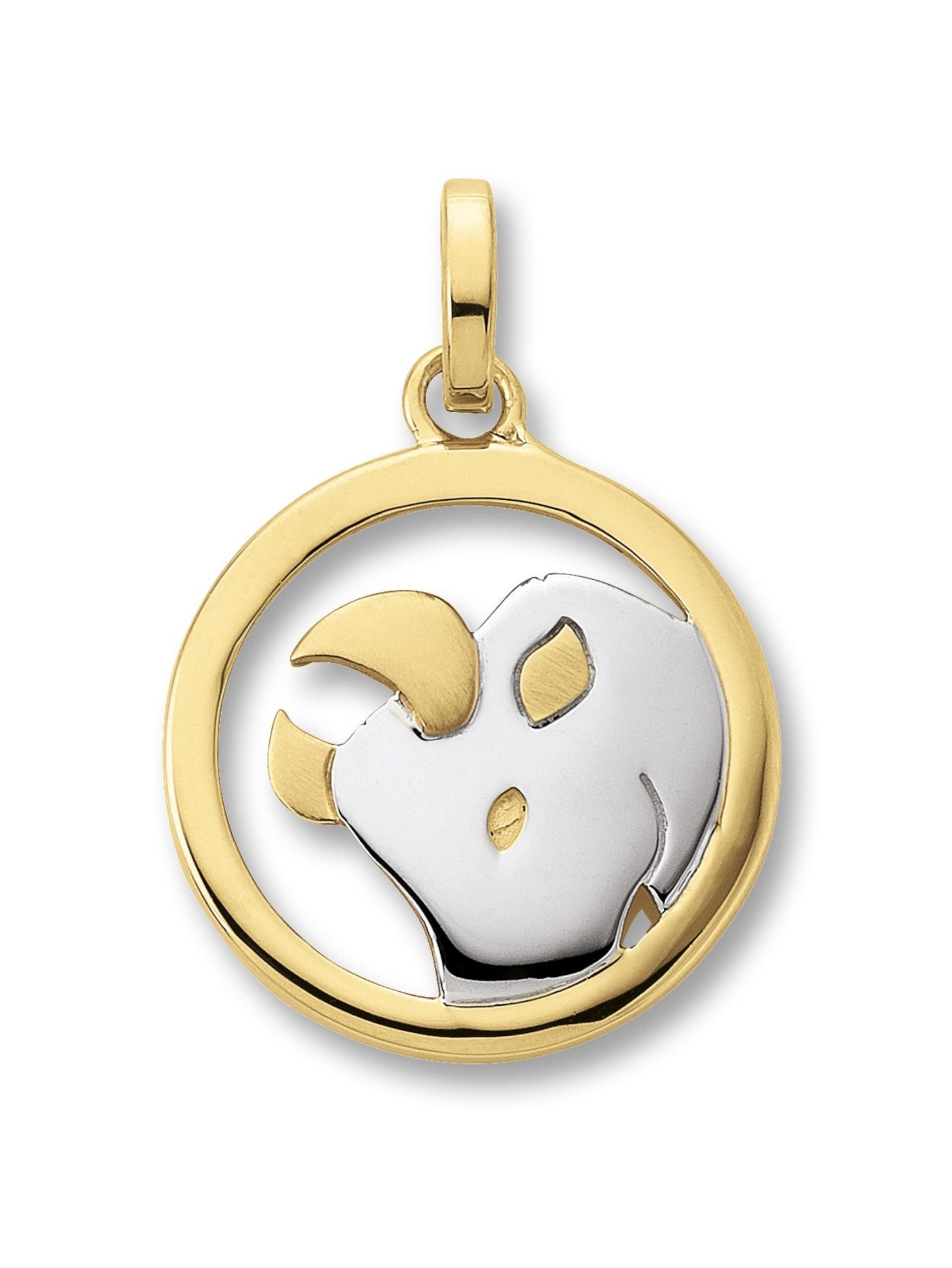 ONE ELEMENT Anhänger 'Stier' in Gold: Vorderseite