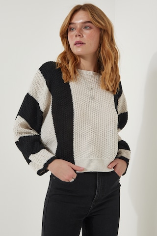 Pull-over Happiness İstanbul en beige : devant