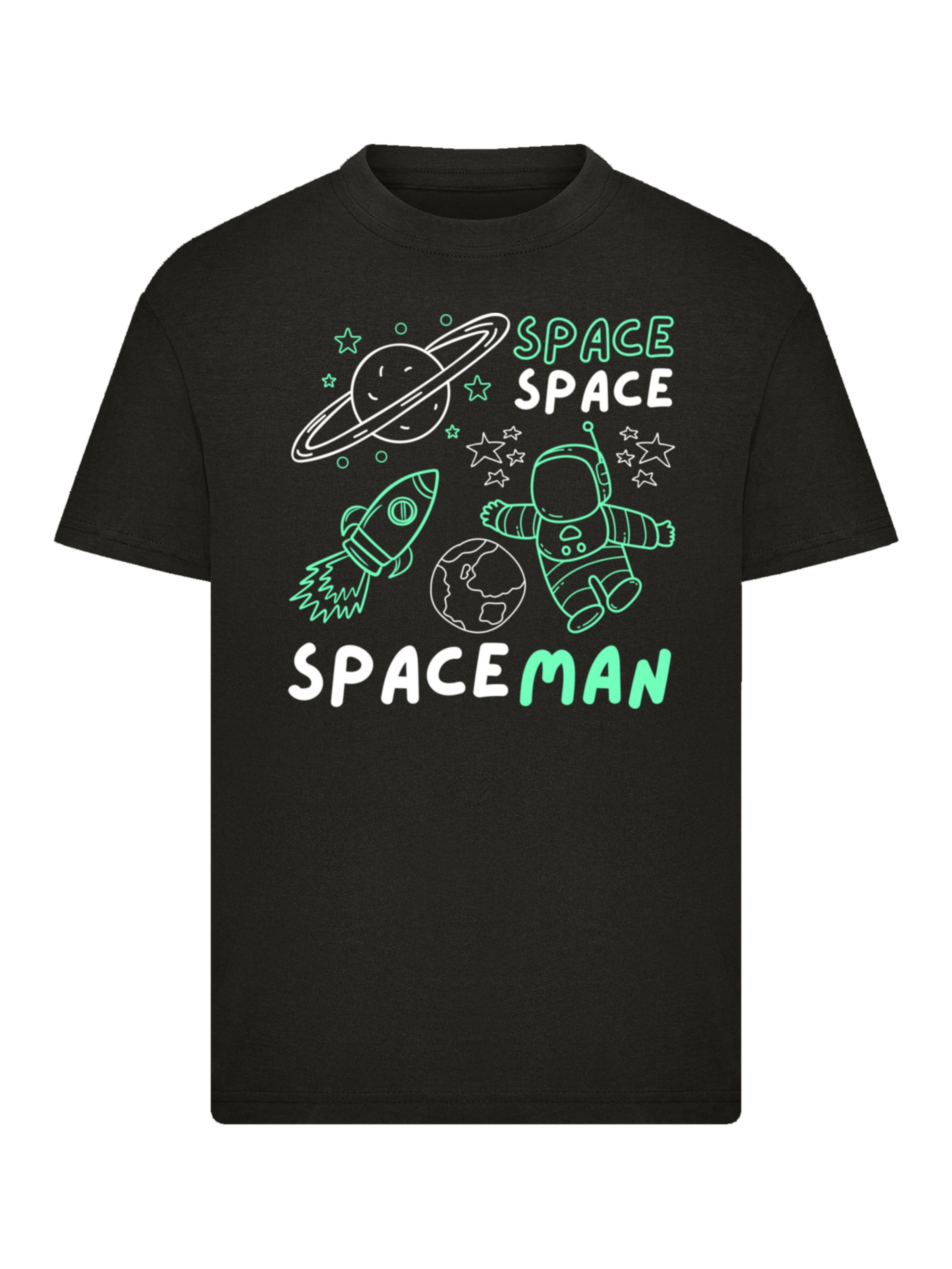 T-Shirt 'Spaceman Adventure' F4NT4STIC en noir : devant