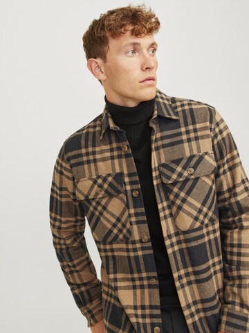 JACK & JONES Comfort fit Overhemd in Bruin