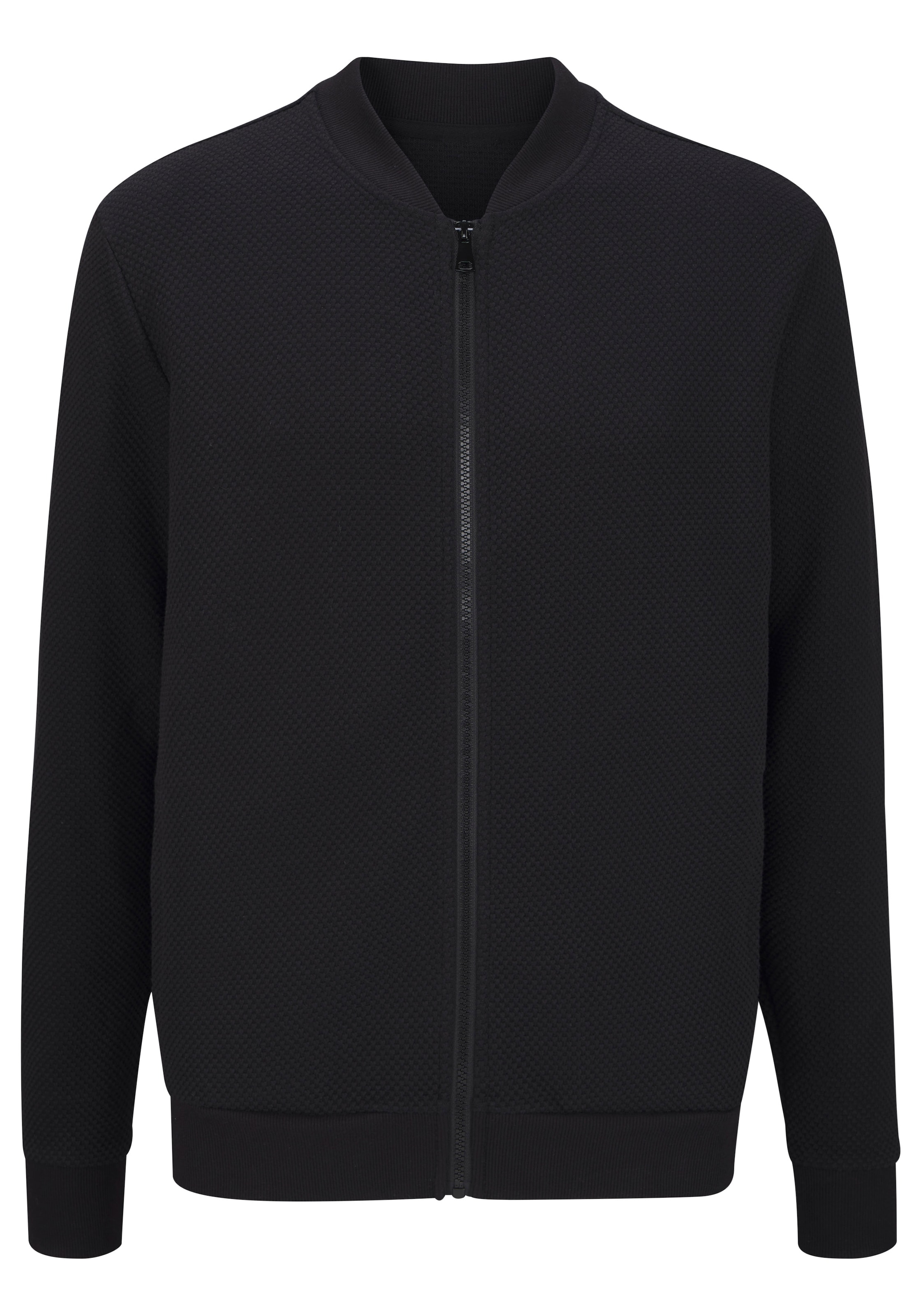 JOHN DEVIN Sweatjacke in Schwarz: Vorderseite