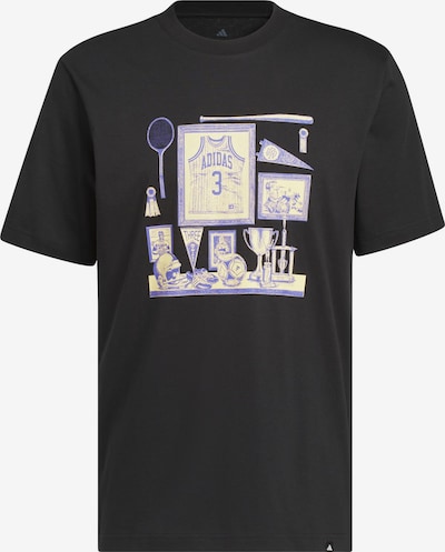 XS dydžio Sportiniai marškinėliai 'Sports Bar Memorabilia' iš ADIDAS SPORTSWEAR, spalva – kremo / šviesiai violetinė / juoda, Prekių apžvalga