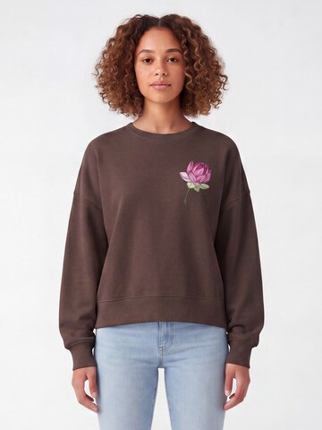 Watapparel Sweatshirt 'Blume' in Braun: Vorderseite