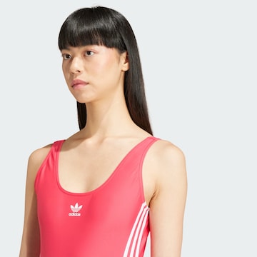 ADIDAS ORIGINALS Μπουστάκι Ολόσωμο μαγιό 'Adicolor 3-Stripes' σε ροζ