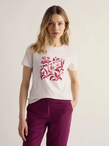 Seasalt Cornwall Shirt 'Printing Ink' in Wit: voorkant