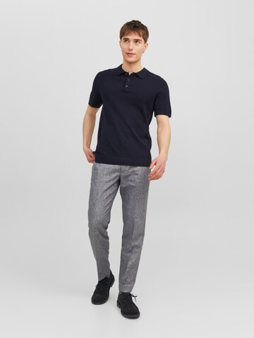 JACK & JONES - Slimfit Calças com vincos 'Riviera' em cinzento