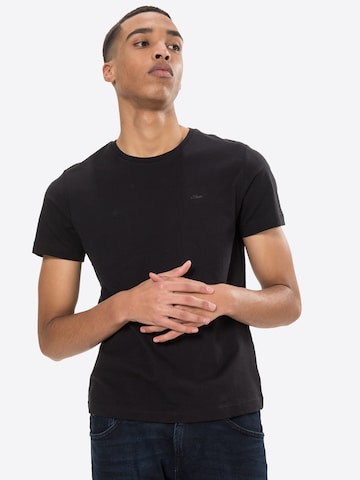 s.Oliver T-Shirt in Schwarz: predná strana