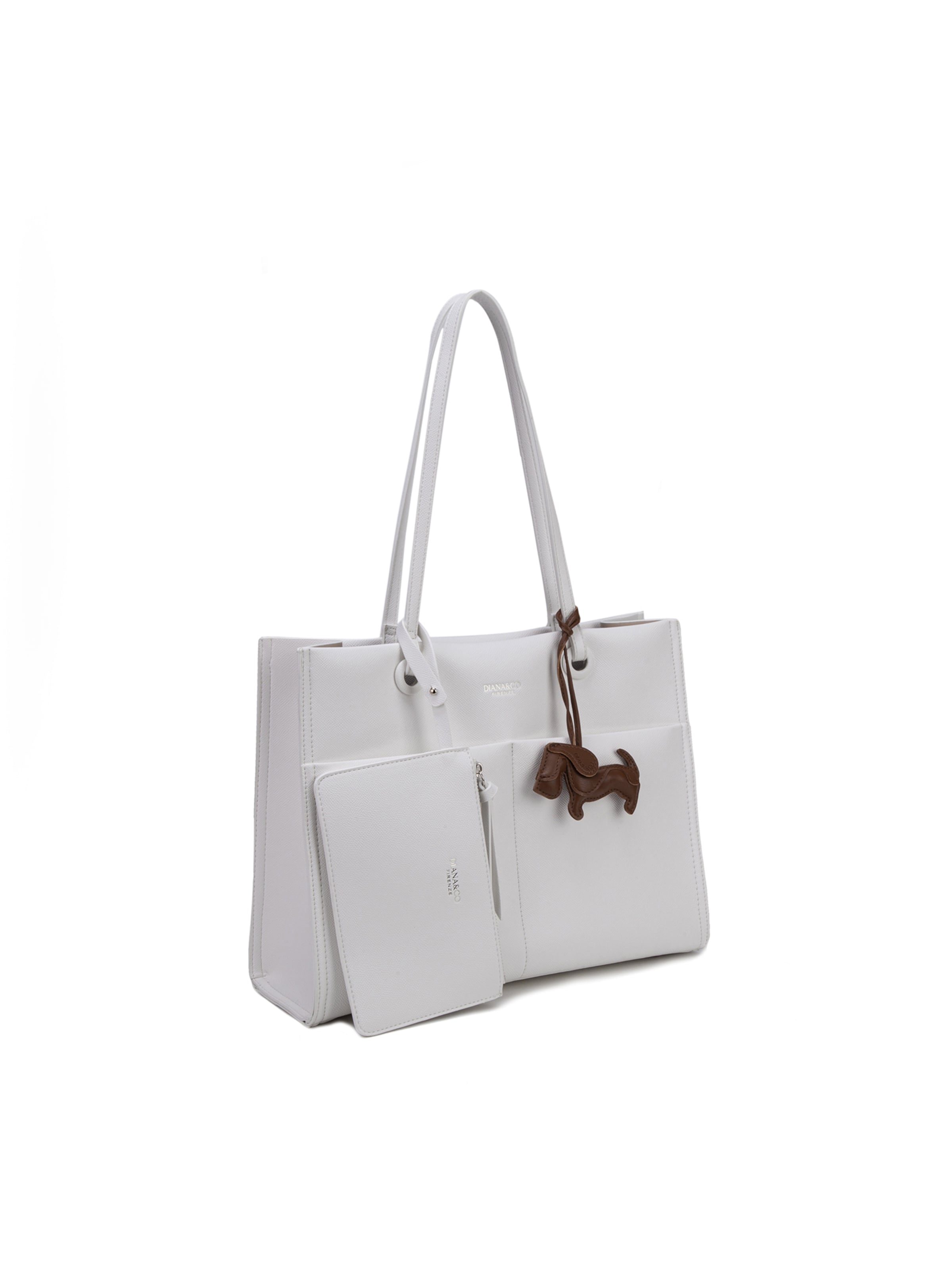 Shopper 'Borsa Shopper Donna Elora Lux - Pelle Vegana PU, Chiusura Magnetica' di Diana&Co. in bianco: frontale