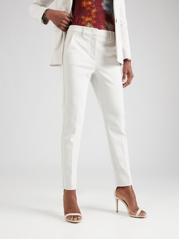 Max Mara Leisure Regular Pleated Pants 'FARAD' in White: front