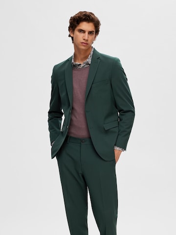 Coupe slim Veste de costume 'Liam' SELECTED HOMME en vert : devant