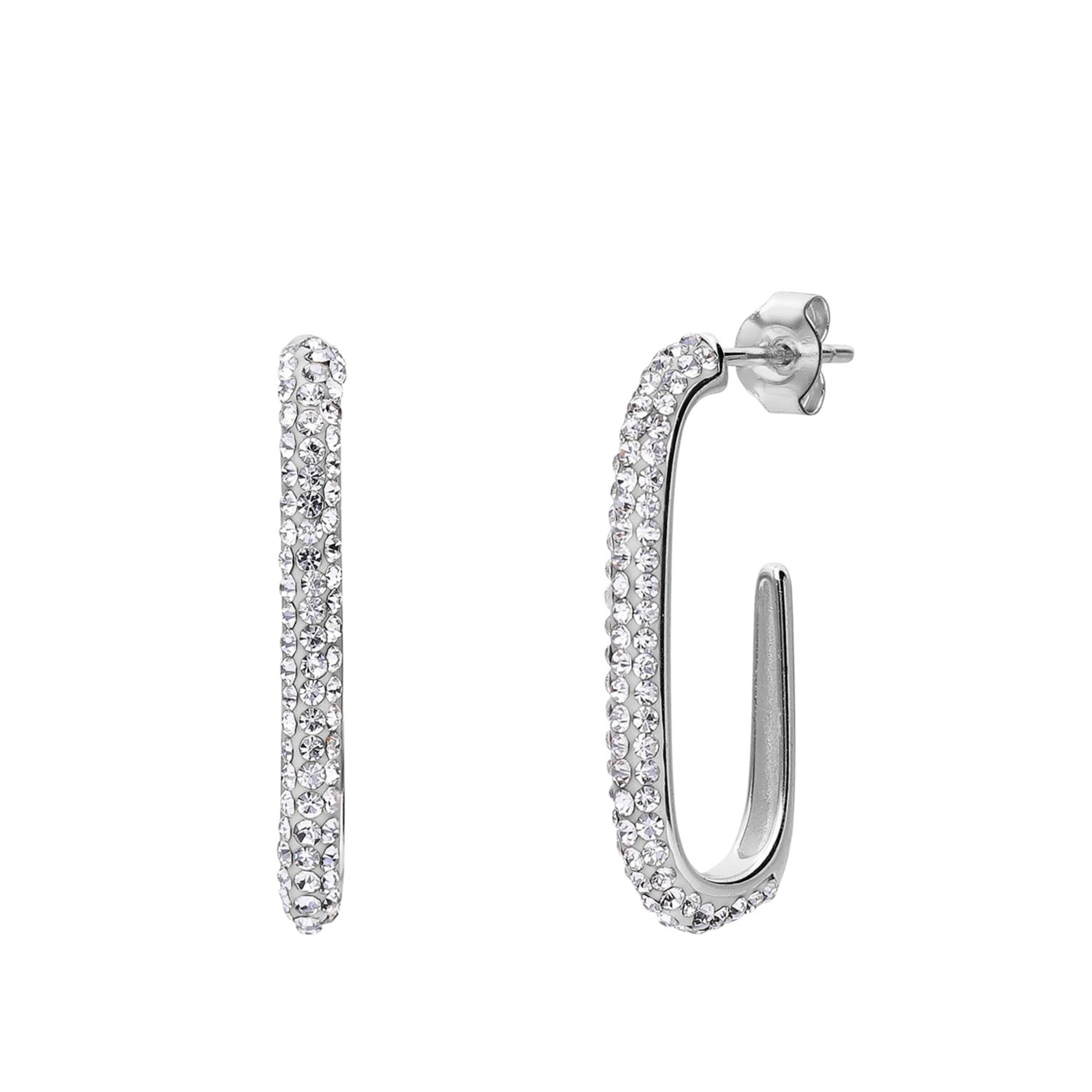 Lucardi Oorbellen 'Funkelndes Basic' in Zilver: voorkant