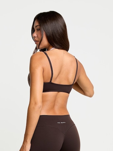 YO-GAYA Bustier Sport bh 'Layered Halter Bra' in Bruin