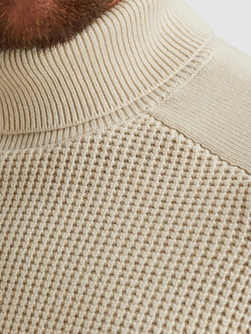 PME Legend Tröja 'Turtleneck pullover with texture' i vit