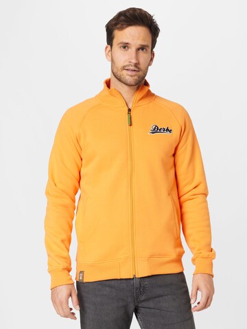 Veste de survêtement Derbe en orange : devant