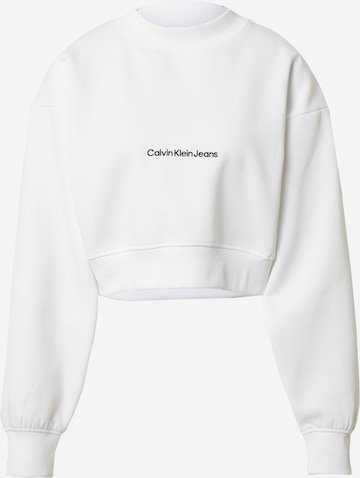 Sweat-shirt Calvin Klein Jeans en blanc : devant