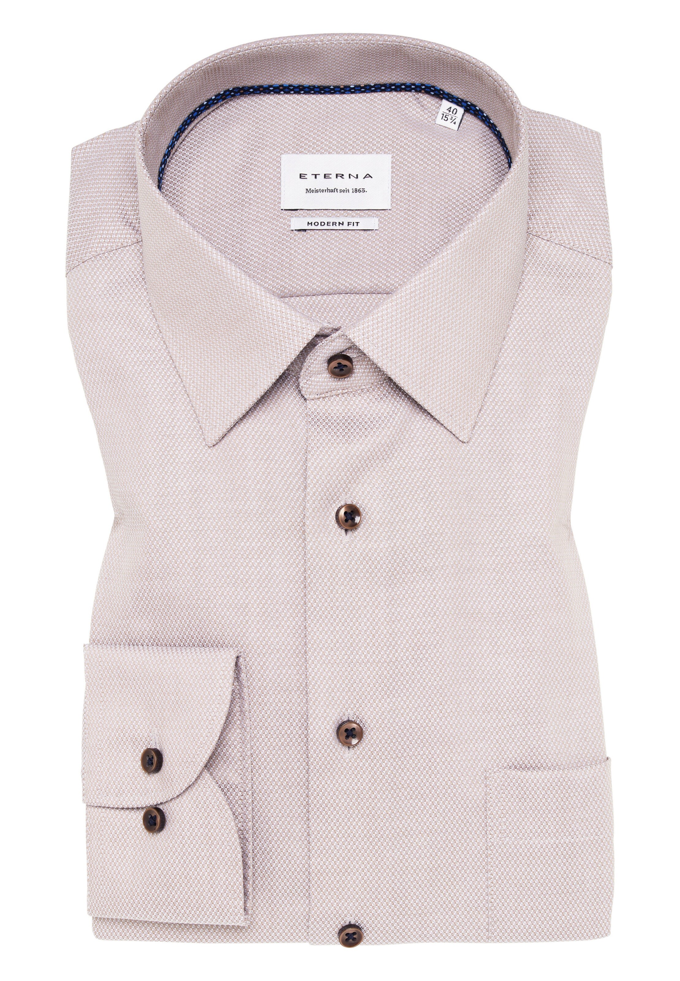 ETERNA Regular fit Zakelijk overhemd in Beige