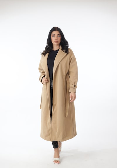 Elara Manteau mi-saison en camel, Vue avec produit