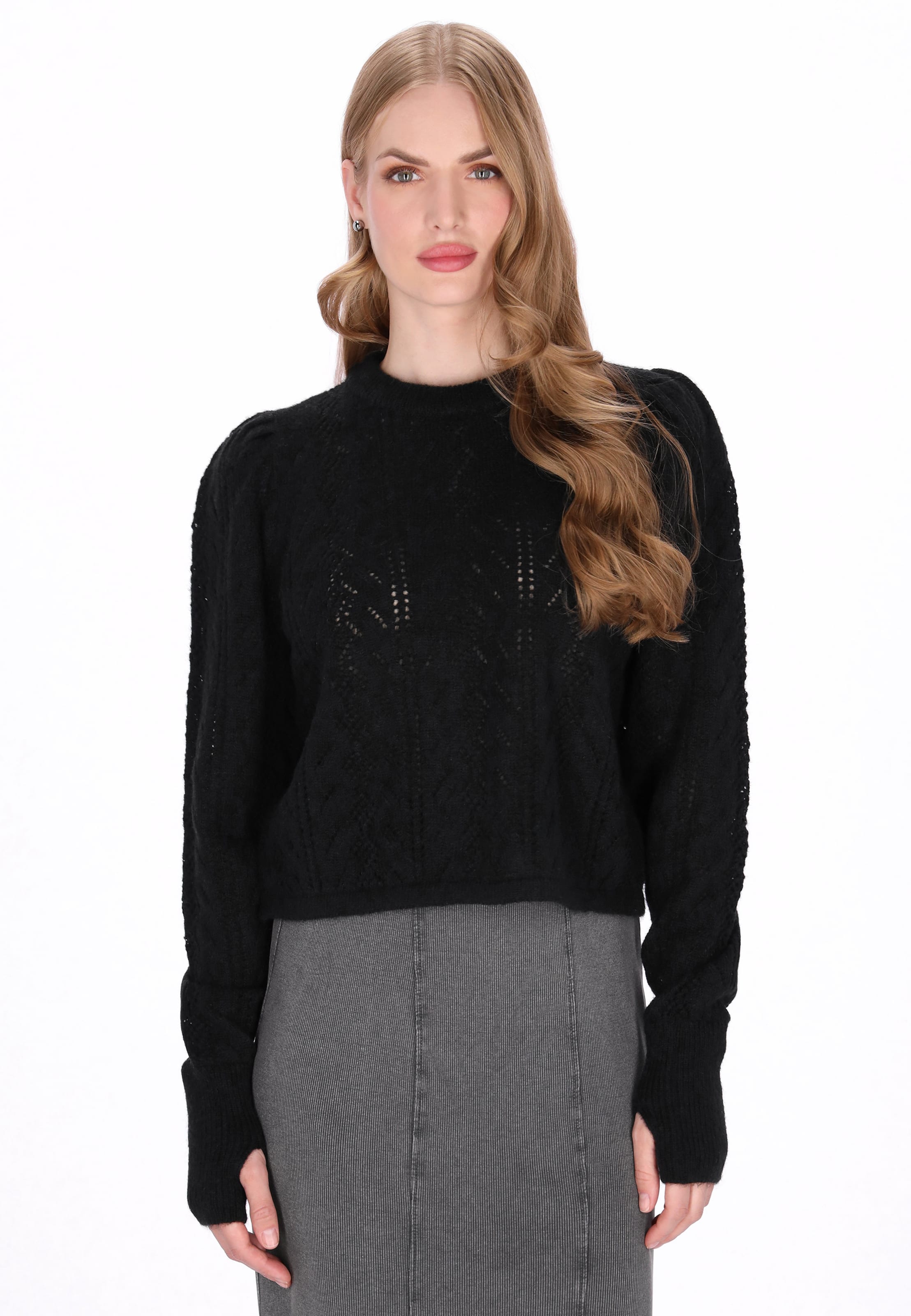 DreiMaster Vintage Pullover in Schwarz: Vorderseite