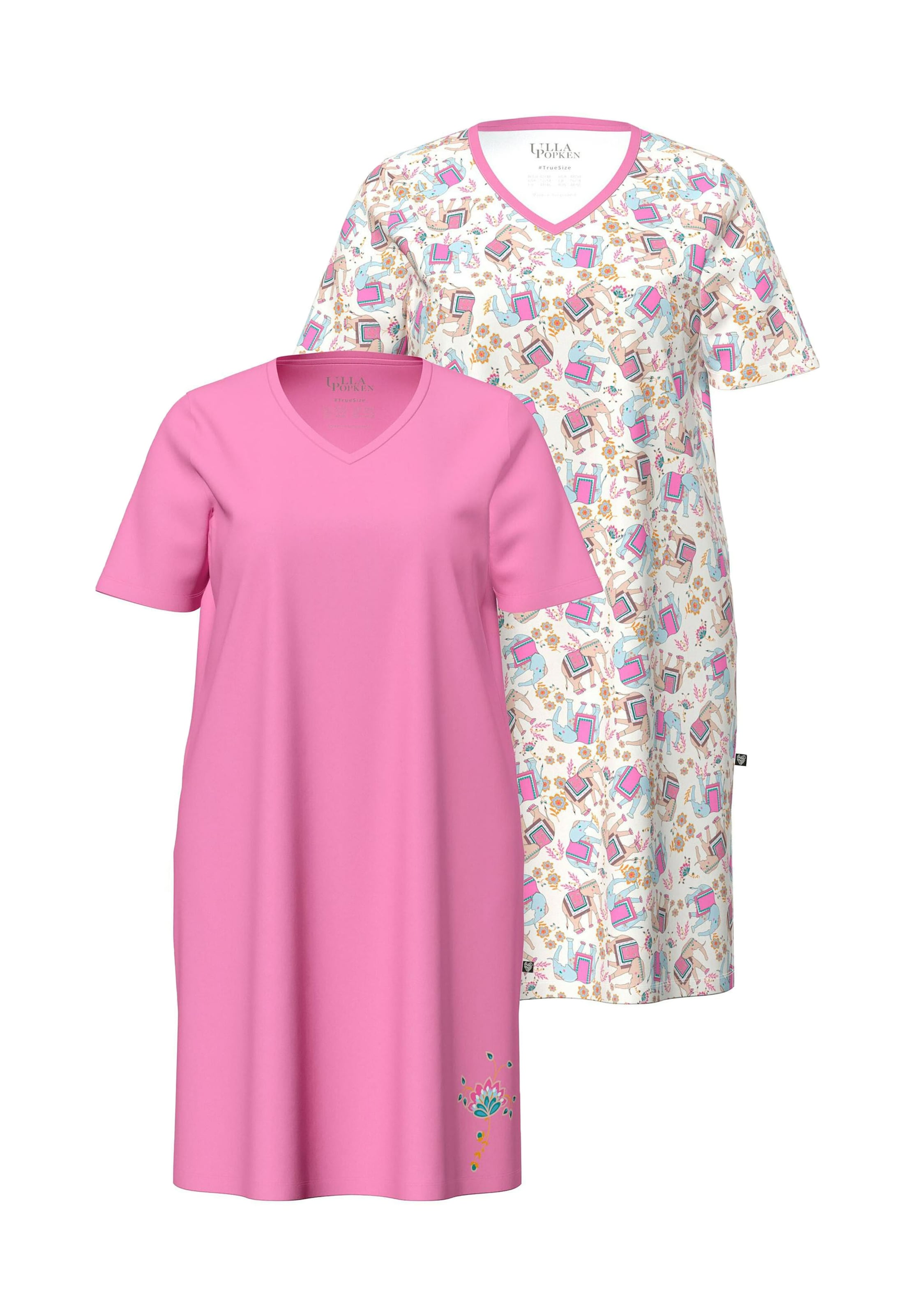 Chemise de nuit Ulla Popken en rose : devant