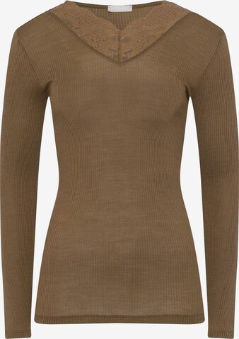 Hanro Shirt 'Nora' in Brown: front