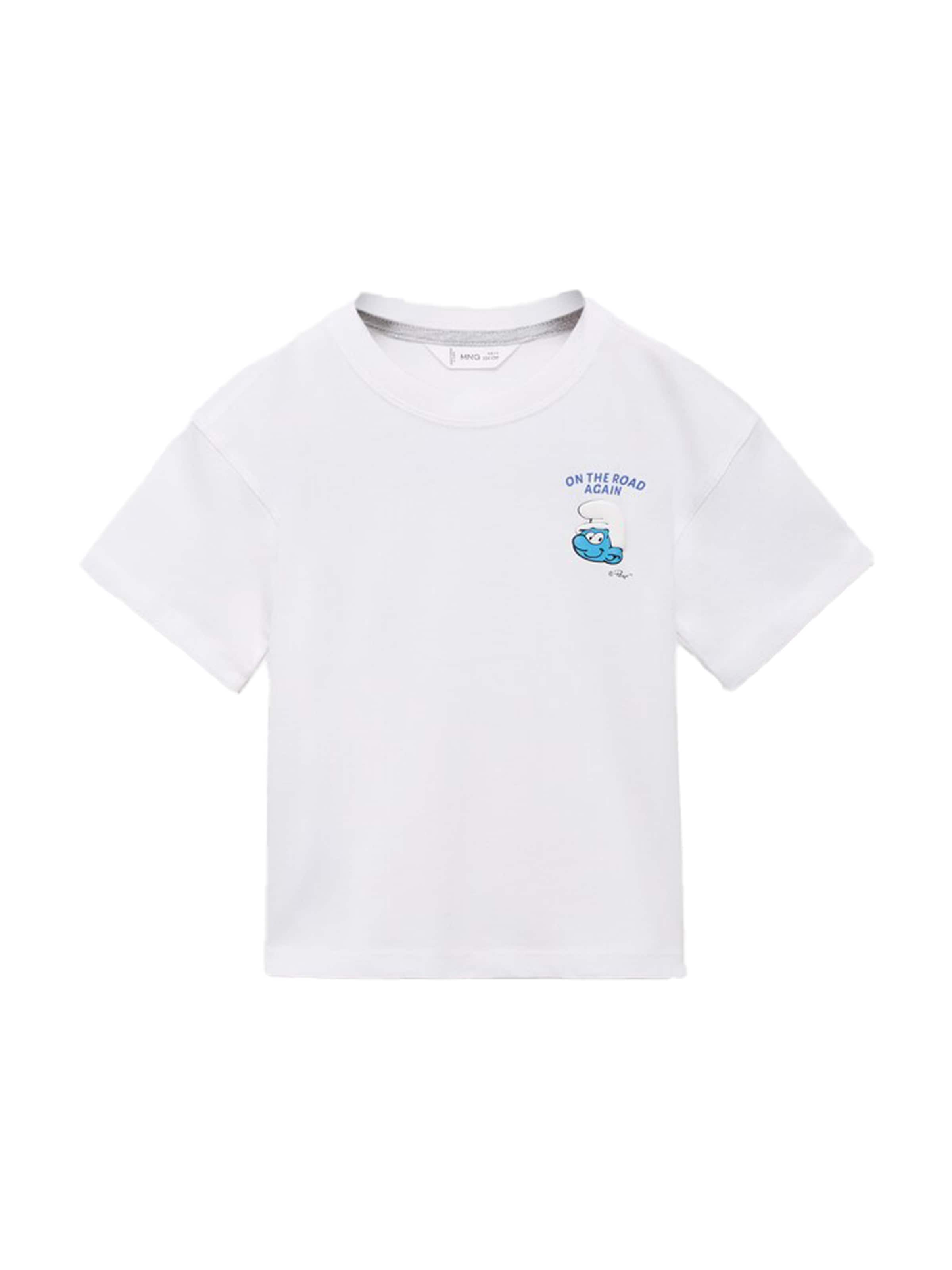 MANGO KIDS T-shirt 'SMUMOTO' i vit: framsida