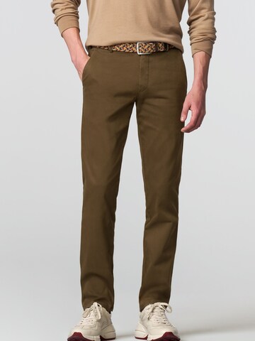 Regular Pantalon chino 'New York' MEYER en marron : devant