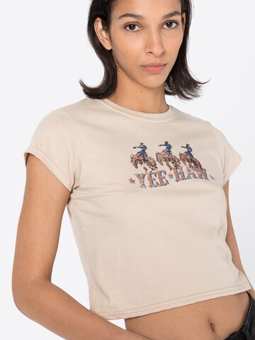 Nasty Gal T-Shirt in Beige