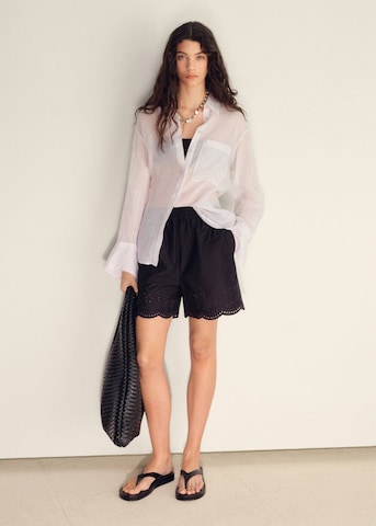 MANGO Regular Pants in Black