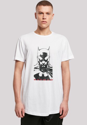 F4NT4STIC Shirt 'DC Comics Batman Solid Stare' in Wit: voorkant