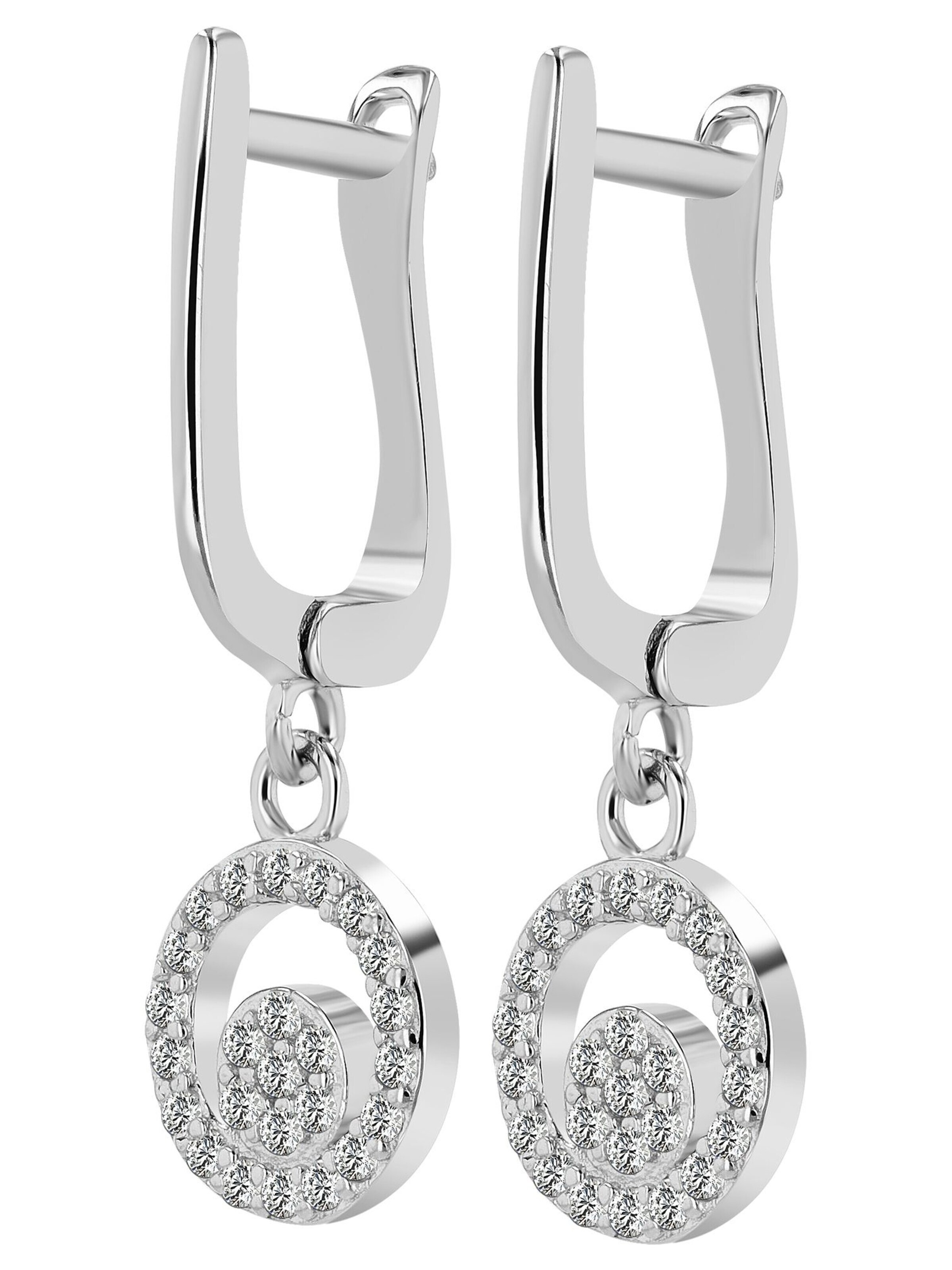 Akzent Earrings '"Skara" aus 925 Sterlingsilber, rhodiniert, langlebig' in Silver