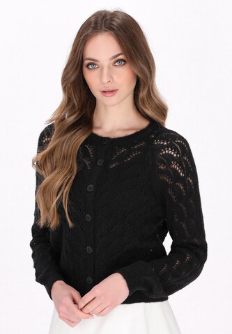 DreiMaster Vintage Knit cardigan in Black: front