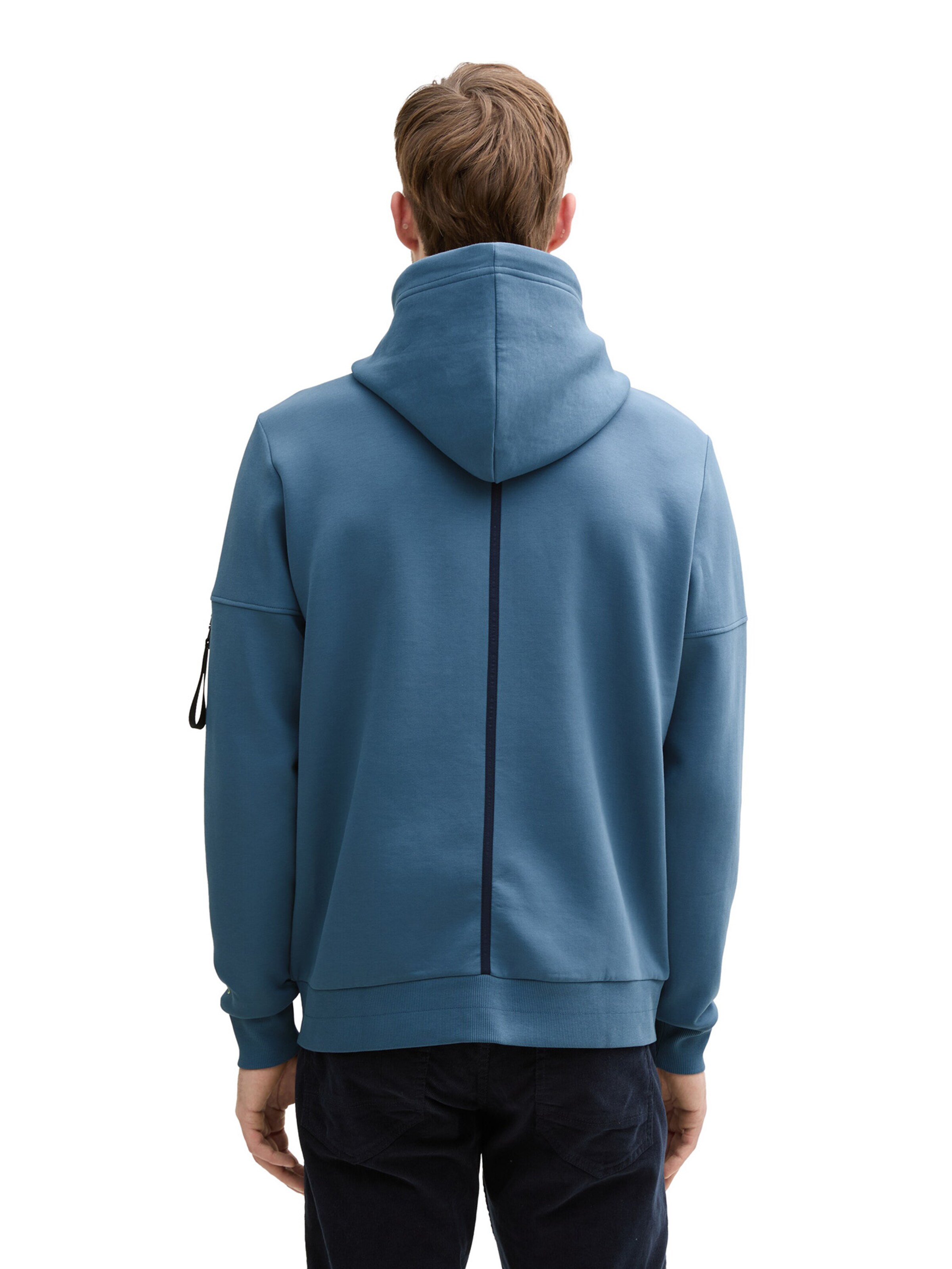 TOM TAILOR Zip-Up Hoodie in Blue
