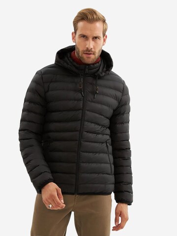 Veste d’hiver Danger en noir : devant