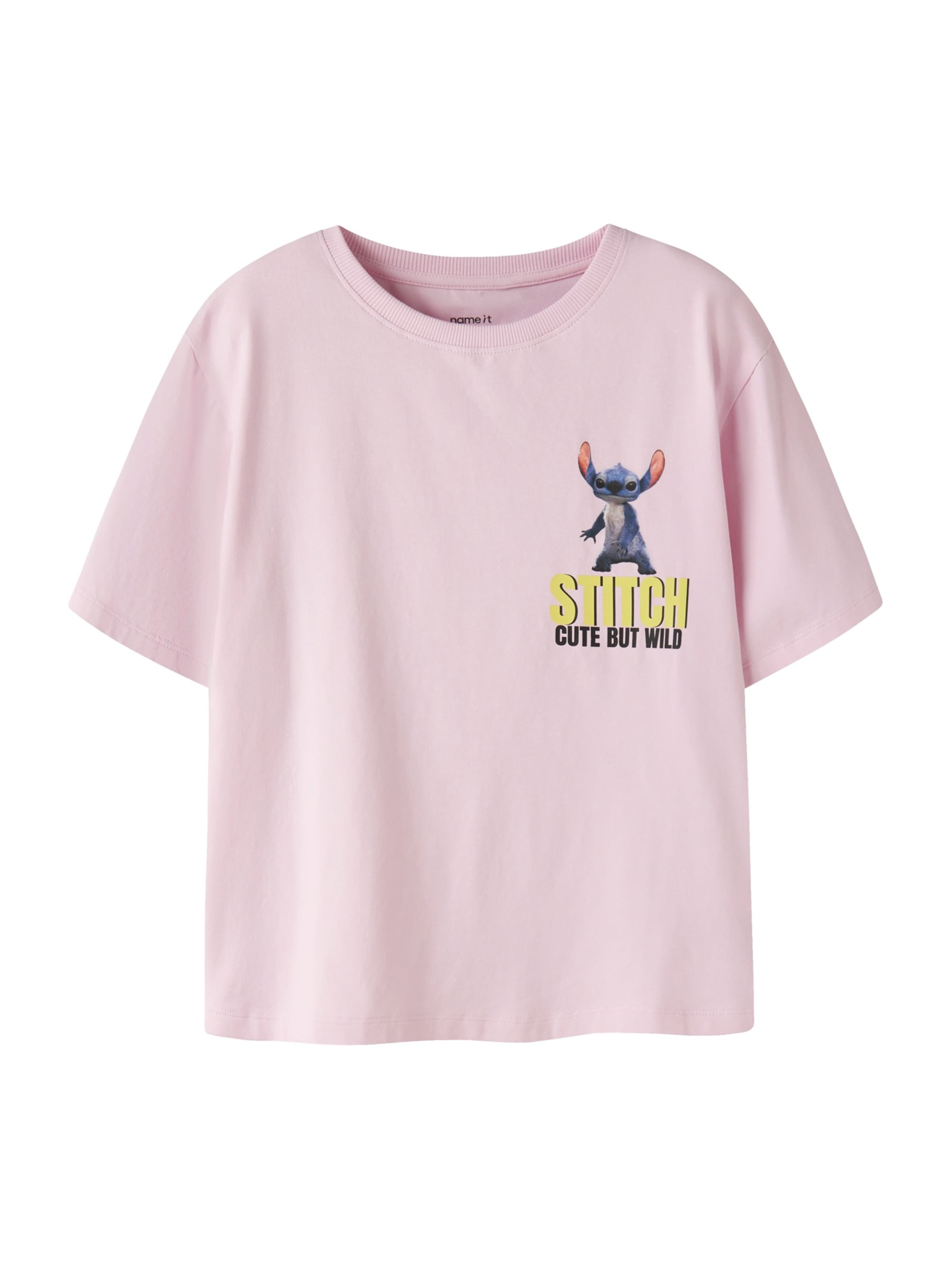 NAME IT Shirt 'NKFJYNIN STITCH' in Pink: front
