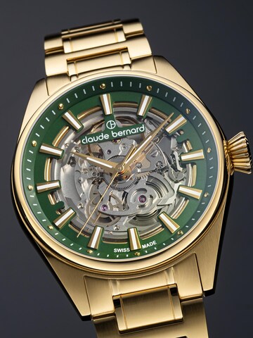 Claude Bernard Analog Watch 'Proud Heritage Automatic Skeleton' in Gold