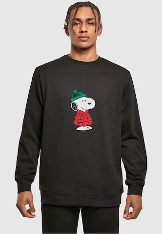 Merchcode Sweatshirt 'Peanuts Snoopy Dressed Up' in Black: front