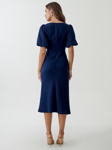 Tussah Kleid 'SONDRA' in Blau: Rückseite