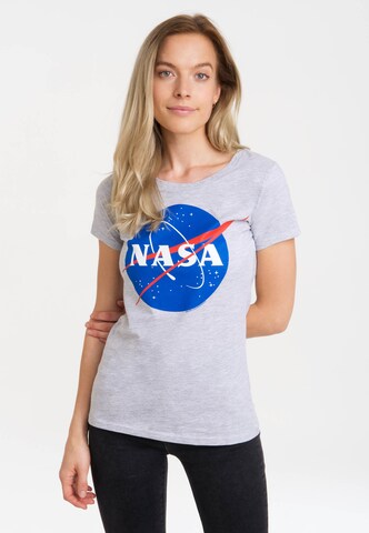 LOGOSHIRT Shirt 'NASA' in Grey: front