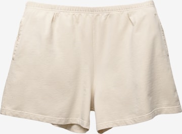 Pull&BearLoosefit Hlače s naborima - bijela boja: prednji dio