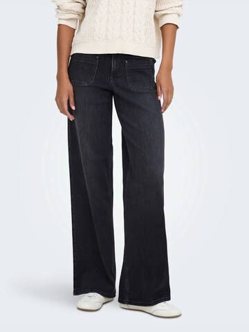 ONLY Wide Leg Jeans 'ONLMADISON BLUSH' in Schwarz: Vorderseite