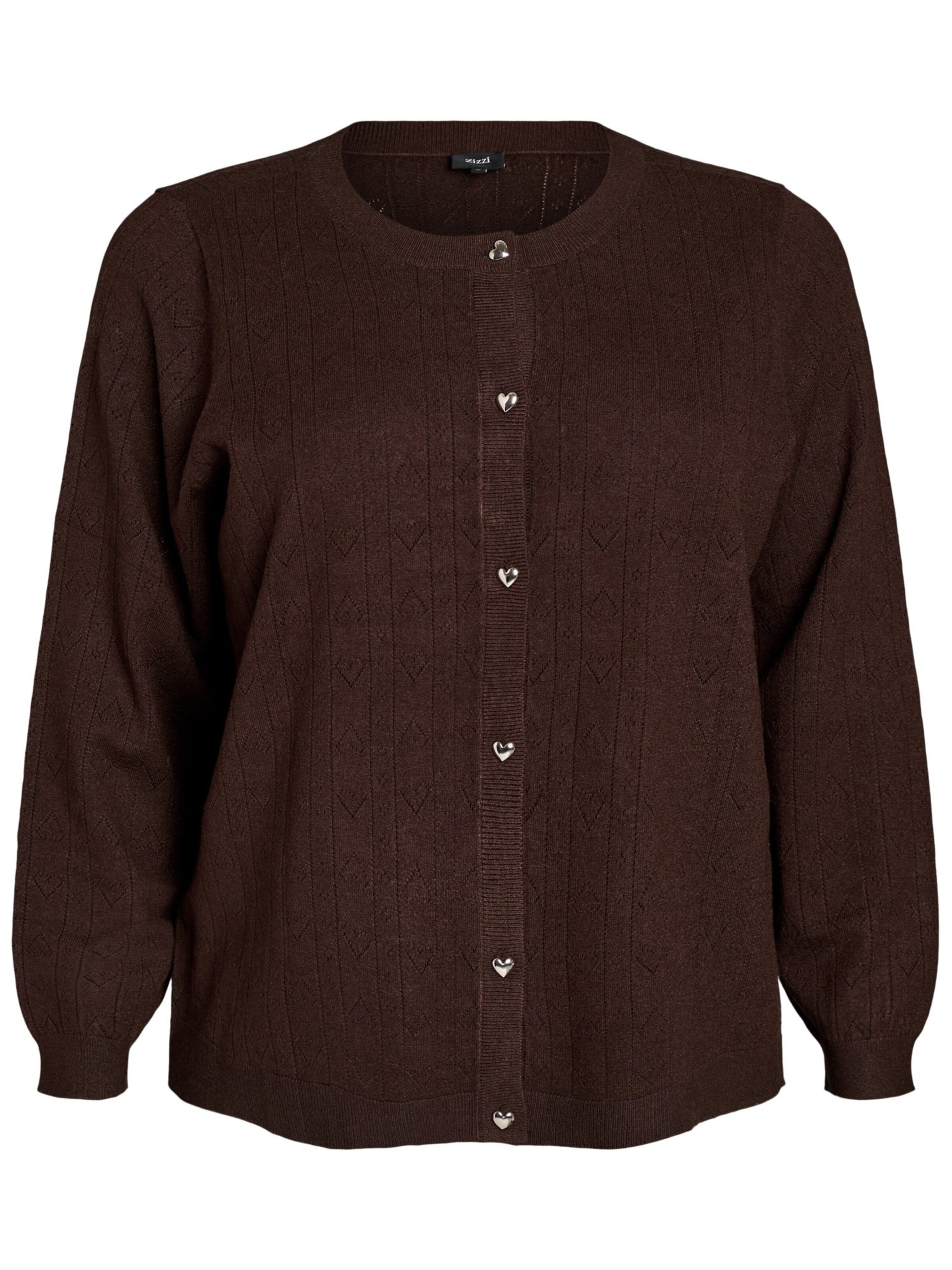 Cardigan 'MELLA' Zizzi en marron : devant