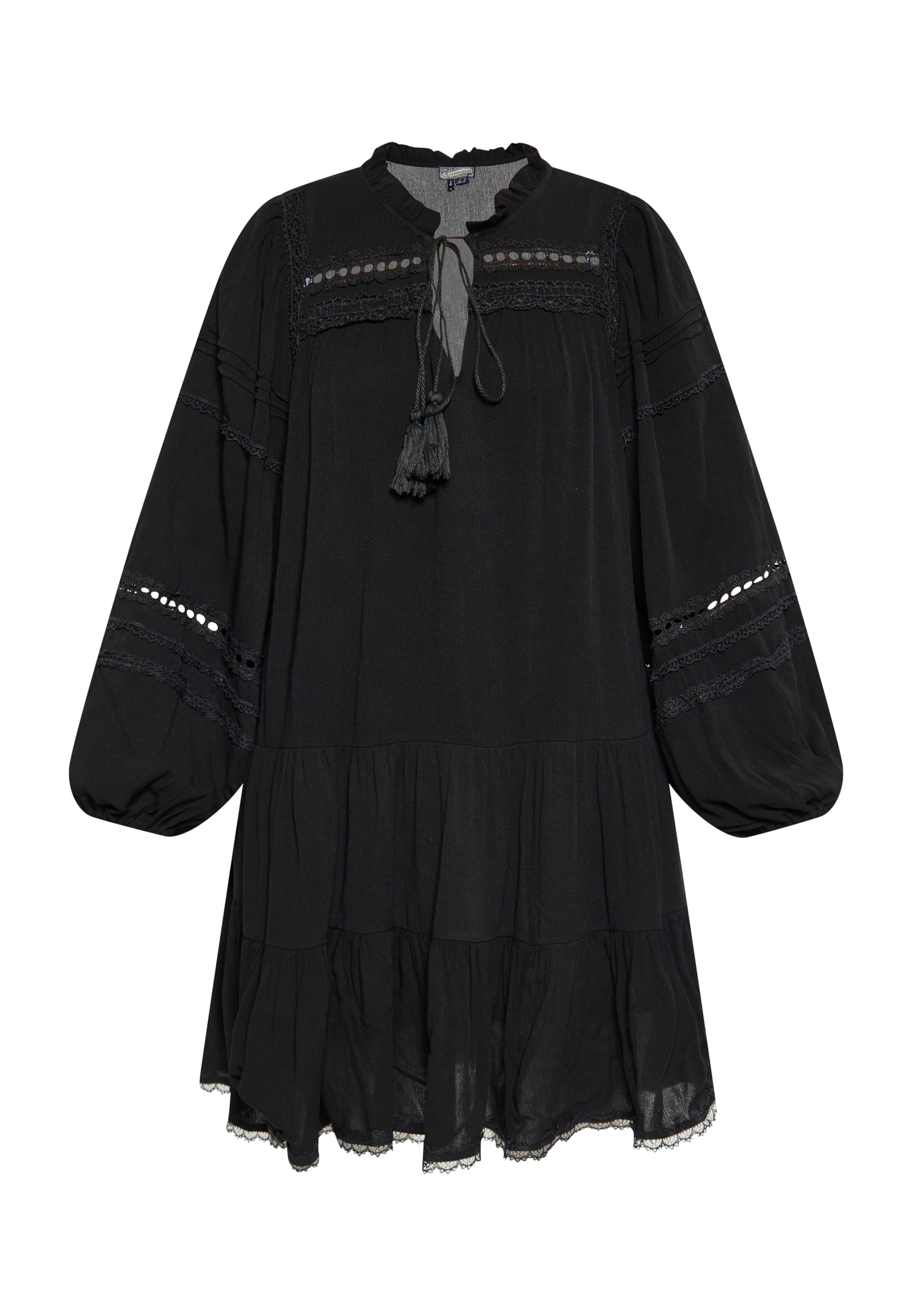 Rochie de vară de la DreiMaster Vintage pe negru: față