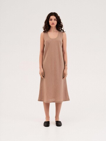 AmourLinen Dress 'Ines' in Brown: front